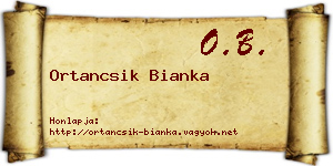 Ortancsik Bianka névjegykártya